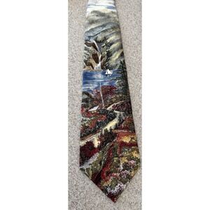 VAN HEUSEN MOUNTAIN VISTA DESIGNER NECKTIE TIE USA STARS AMERICAN Colorful